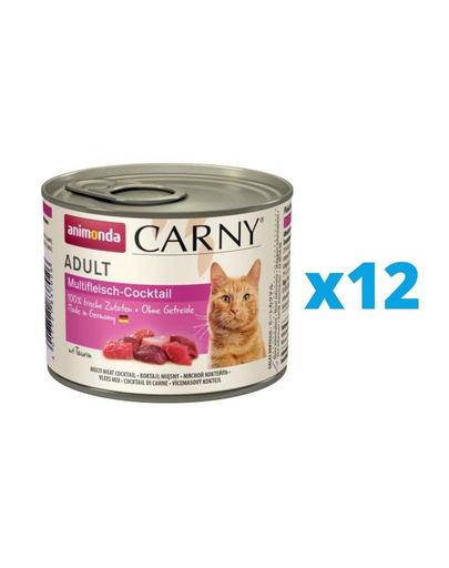 ANIMONDA Carny Hrana umeda pisici, cu vita, pui si vanat 12 x 200 g