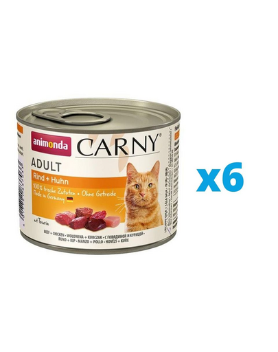 ANIMONDA Carny Hrana umeda pentru pisici, cu vita si pui 6 x 200 g
