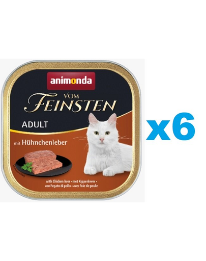ANIMONDA Vom Feinsten Classic set hrana pisici 6 x 100 g cu ficat de pui