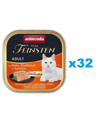 ANIMONDA Vom Feinsten 32x100 g pate pisici, cu pui, vita, morcovi