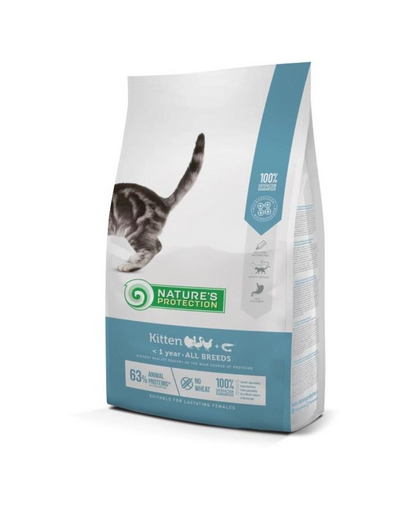 NATURES PROTECTION Kitten Poultry with Krill All Breeds 7 kg Sac hrana pisoi, cu pasare si krill