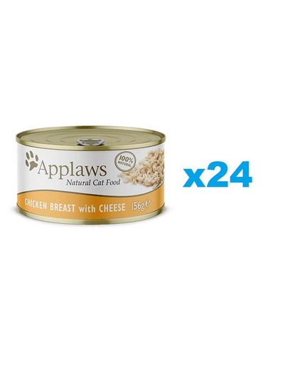 APPLAWS Cat Tin Chicken Breast with Cheese 24x156g conserve hrana pisici, cu pui si branza