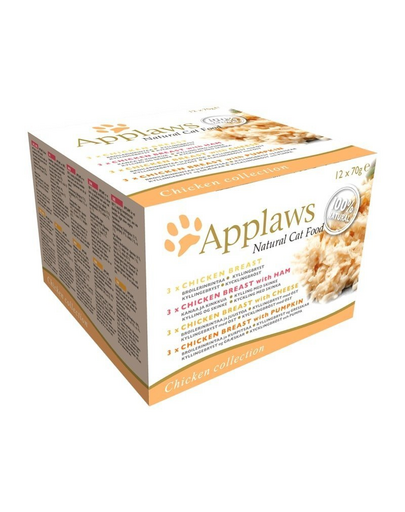 APPLAWS Hrana umeda pentru pisici, Chicken Collection, Multipack 4 x (12x70g)