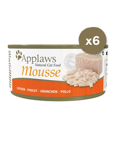APPLAWS Cat Mousse hrana umeda pentru pisici, cu pui 6 x 70 g