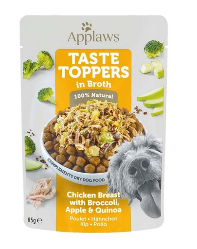 APPLAWS Taste Toppers plic hrana umeda caini, cu pui, broccoli si quinoa in sos 12 x 85 g
