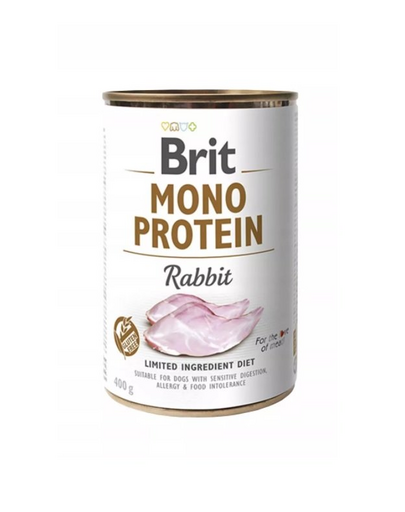 BRIT Mono Protein Rabbit 400 g Conserve hrana caini, cu iepure