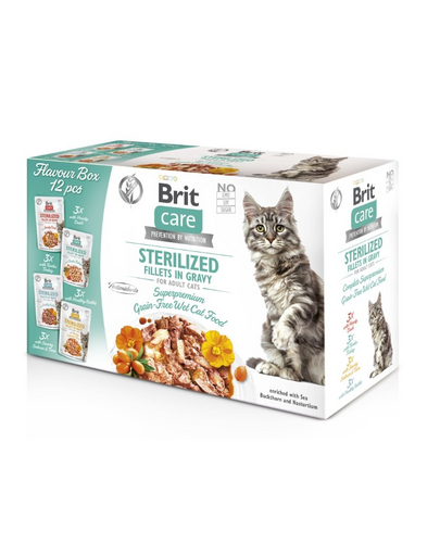 BRIT CARE Fillets in Gravy Box Pouch Sterilized 12X85g Hrana umeda pisici sterilizate