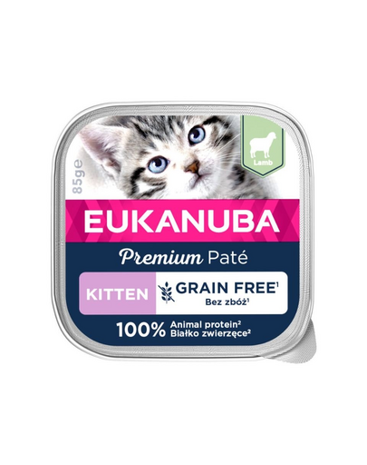 EUKANUBA Grain Free Kitten Pate de miel pentru pisoi 16 x 85 g