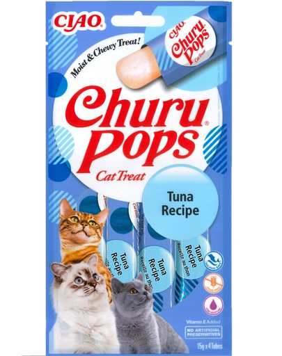 INABA Churu Pops Tuna 4x15g recompensa lichida cu ton pentru pisici