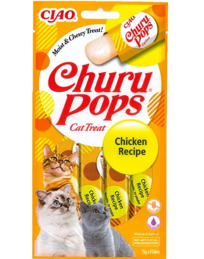 INABA Churu Pops Chicken 4x15g jeleu cremos pentru pisici, cu pui