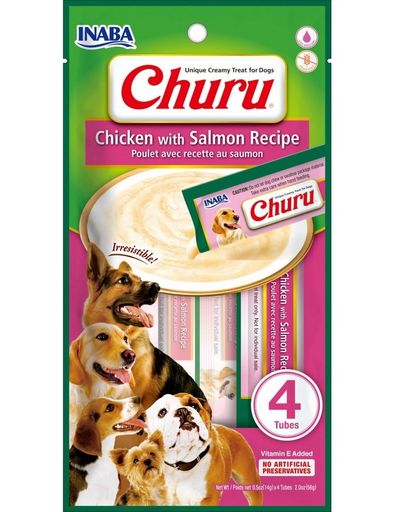 INABA Churu Chicken with salmon 4x14g tub crema caini cu pui si somon