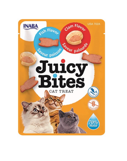 INABA Juicy Bites Recompense umede pentru pisici, cu peste si crustacee 33,9 g (3x11,3 g)