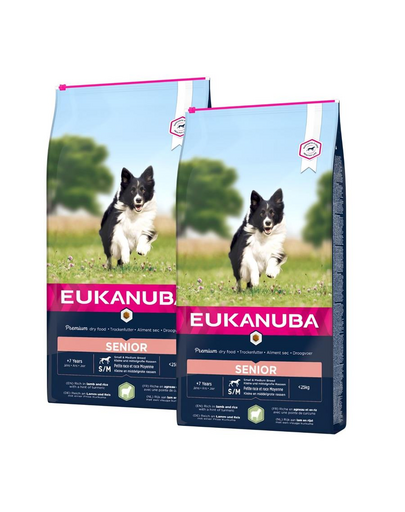 EUKANUBA Senior Small&Medium Lamb & Rice hrana uscata caini seniori 24 kg (2 x 12 kg)
