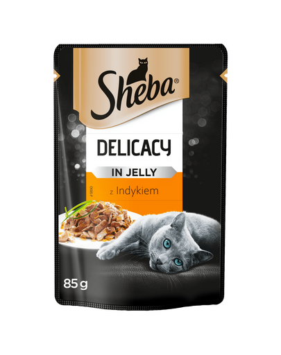 SHEBA Delicacy 24x85 gr hrana umeda pisici, curcan in jeleu