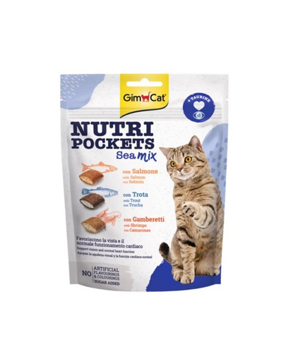 GIMCAT Nutri Pockets Sea Mix 150 g tratament de pește pentru pisici