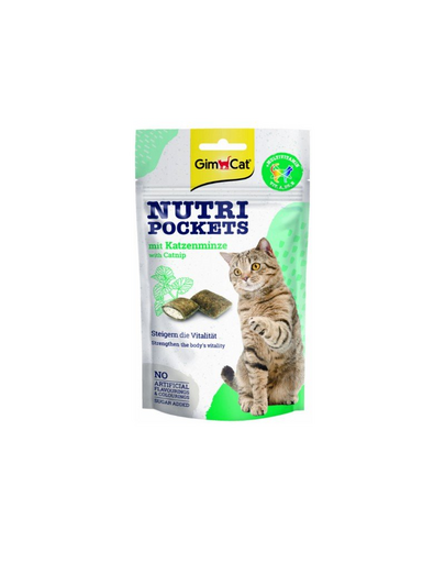 GIMCAT Nutri Pockets with Catnip 60 g Snack pisici, cu iarba matei