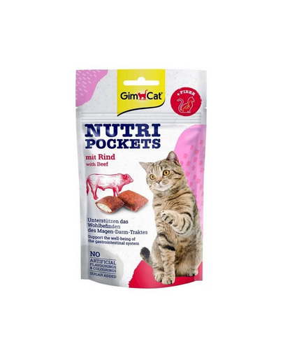 GIMCAT Nutri Pockets with Beef 60 g recompensa gust vita pentru pisici
