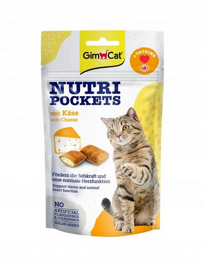 GIMCAT Nutri Pockets with Cheese 60 g Snack pisica, cu branza