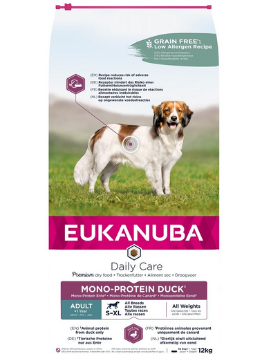 EUKANUBA Daily Care S-XL Adult 12 kg Sac hrana monoproteica pentru caini adulti, cu rata