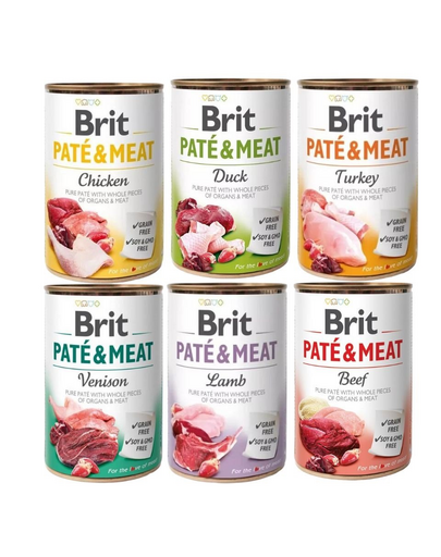 BRIT Pate&Meat Mix Conserve 6×400 G Pate Pentru Caini, Hrana Umeda