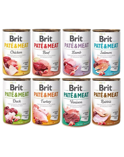 BRIT Pate&Meat Mix 8×400 G Pate Hrana Umeda Caini