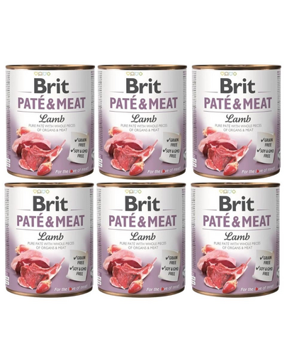 BRIT Pate&Meat lamb 6 x 800 g Conserva pentru caini, pateu cu miel