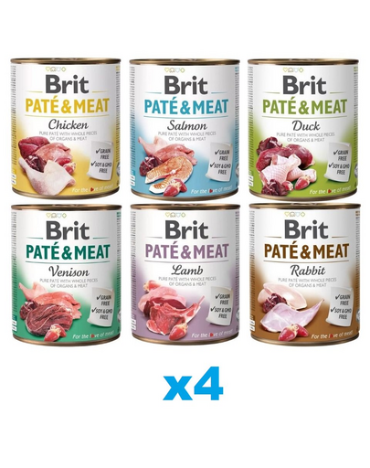 BRIT Pate&Meat Mix Arome 24×800 G Pate Pentru Caini