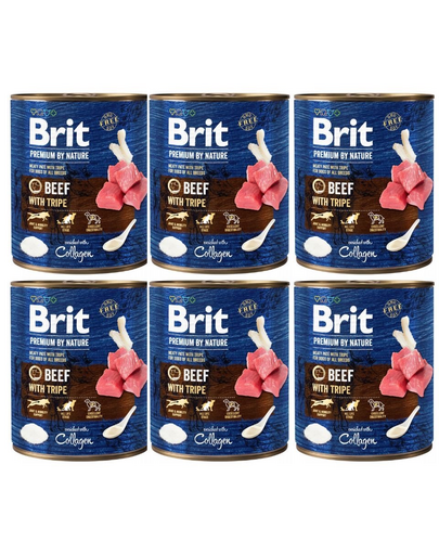 BRIT Premium by Nature 6x800 g vita si maruntaie, set hrana caine