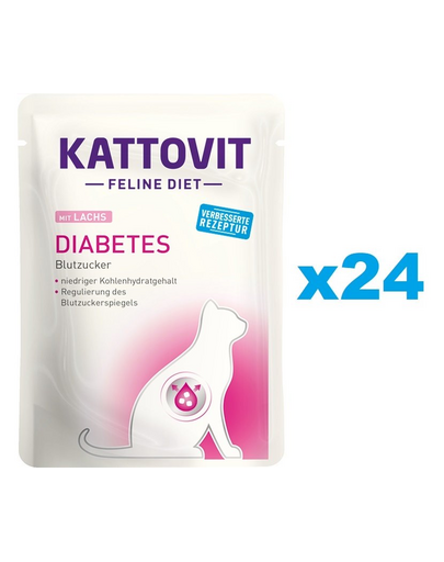 KATTOVIT Feline Diet Diabetes hrana umeda dietetica pentru pisici cu diabet 24 x 85 g