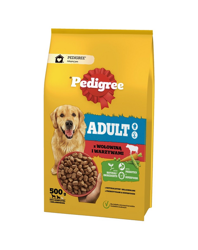 PEDIGREE Adult 500 g hrana cu vita si legume pentru caini de talie mare si medie