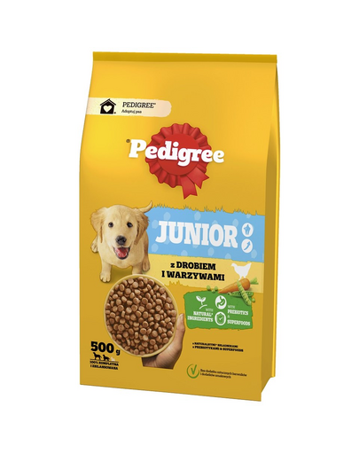 PEDIGREE Junior 500 g pasari de curte si legume pentru cresterea cainilor de talie mare si medie