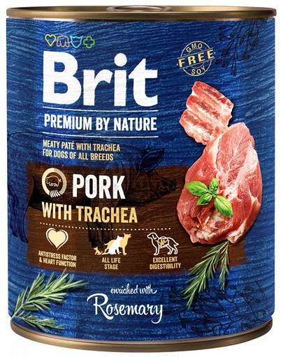 BRIT Premium by Nature 800 g hrana caine, carne de porc si esofag