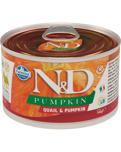 FARMINA N&D Pumpkin - Hrană umedă pentru câini cu dovleac și prepeliță 140 g