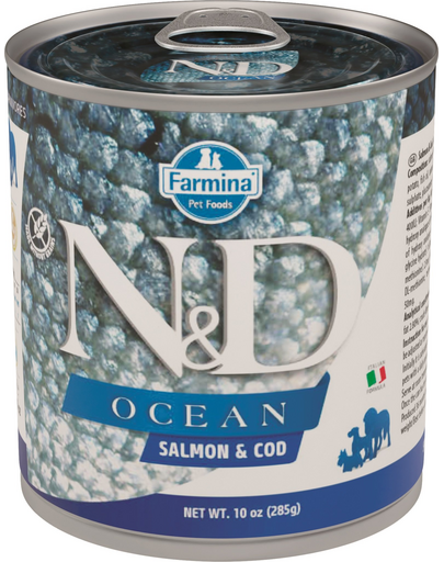 FARMINA N&D Ocean Adult - Hrană umedă cu somon și cod 285 g