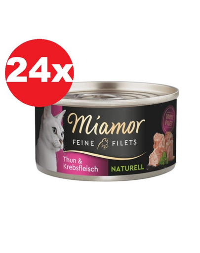 MIAMOR Feine Filets Naturell Tuna&Crab 24x80g ton si crab in suc propriu