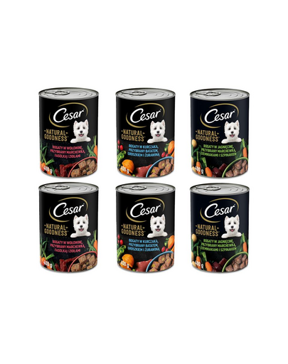 CESAR Hrana umeda pentru caini adulti, mix carne si legume 6x400g