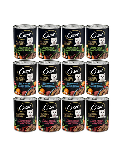 CESAR Hrana umeda pentru caini adulti, mix de carne si legume 12x400g