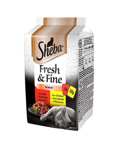SHEBA selecție carne Fresh & Fine 6x50g