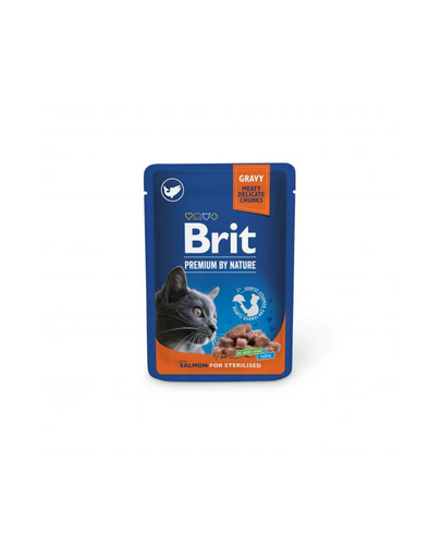 BRIT PREMIUM Pouch Salmon Sterilized 100g cu somon pentru pisici sterilizate