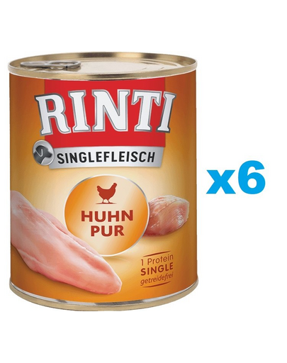 RINTI Singlefleisch Chicken Pure monoproteina pui 6x800 g pentru caine
