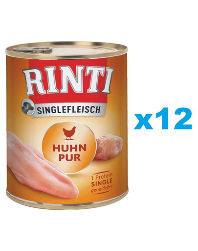 RINTI Singlefleisch Chicken Pure pui 12x800 g conserve alimente caini