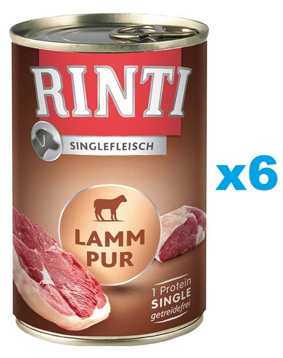 RINTI Singlefleisch Lamb Pure 6x400 g miel, aliment monoproteic caini