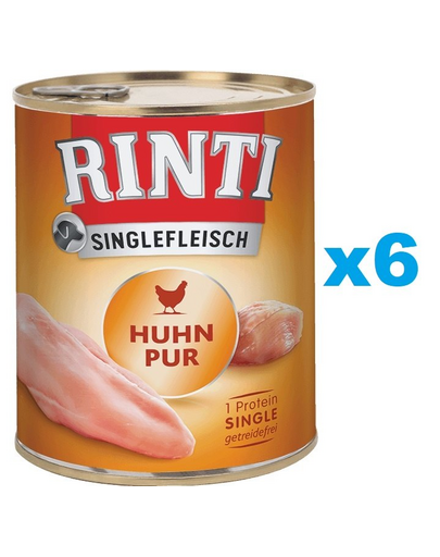 RINTI Singlefleisch Chicken Pure 6x400 g pui, hrana caini