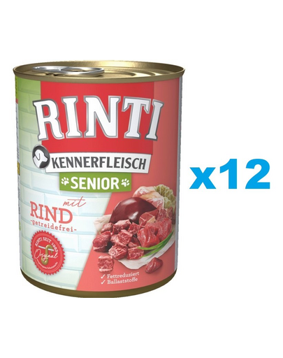 RINTI Kennerfleish Senior Beef 12x400 g cu vita, pentru caine senior