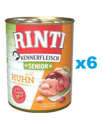 RINTI Kennerfleish Senior Chicken 6x400 g cu pui, hrana caine senior
