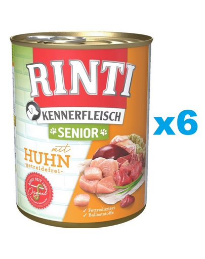 RINTI Kennerfleish Senior Chicken 6x800 g conserve alimente caini, cu pui