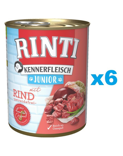 RINTI Kennerfleish Junior Beef 6x400 g conserve alimente catei, vita