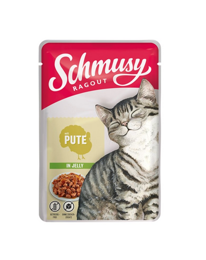 SCHMUSY RAGOUT Hrana umeda pisici, cu curcan in aspic 100 g