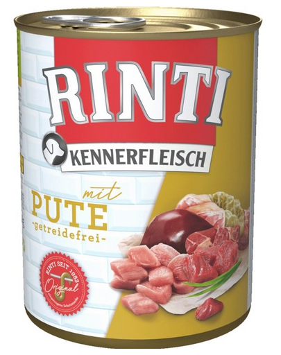 RINTI Kennerfleisch Turkey curcan 6x400 g conserva hrana umeda caini