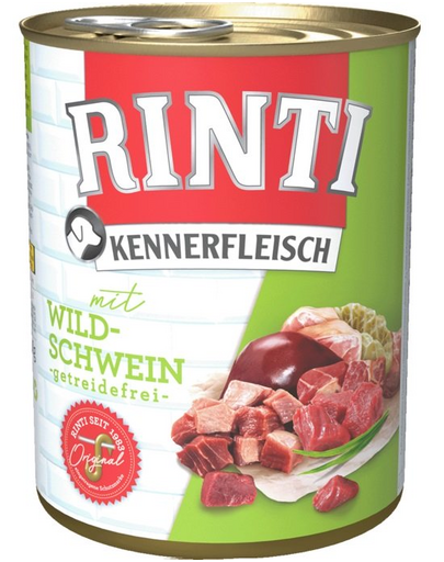 RINTI Kennerfleisch Wild boar cu mistret, hrana caini 6x400 g